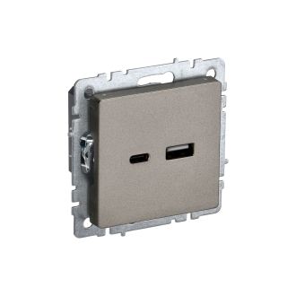 BRITE Розетка USB A+C 18Вт шампань