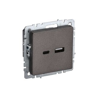BRITE Розетка USB A+C 18Вт темная бронза