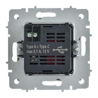 BRITE Розетка USB A+C 18Вт арктический белый