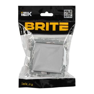 BRITE Выключатель 1-клавишный 10А безвинтовое крепление алюминий