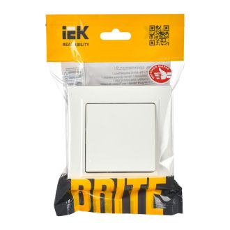 BRITE Выключатель 1-клавишный 10А в сборе белый