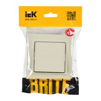 BRITE Выключатель 1-клавишный 10А в сборе бежевый