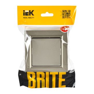 BRITE Выключатель 1-клавишный 10А в сборе шампань