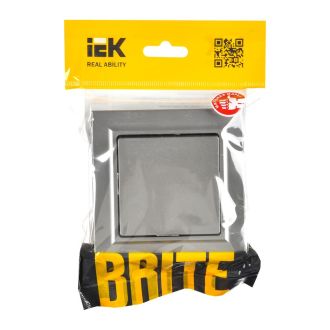 BRITE Выключатель 1-клавишный 10А в сборе сталь