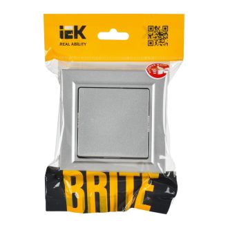 BRITE Выключатель 1-клавишный 10А в сборе алюминий
