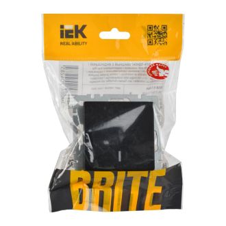 BRITE Выключатель 1-клавишный с индикацией 10А черный