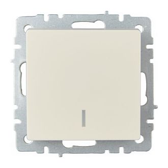 BRITE Выключатель 1-клавишный с индикацией 10А бежевый