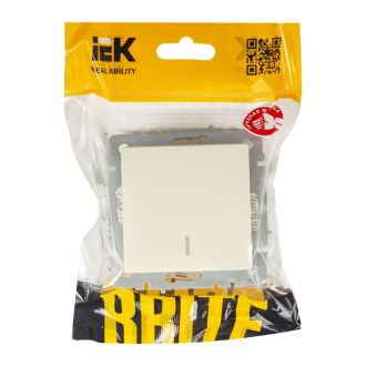 BRITE Выключатель 1-клавишный с индикацией 10А бежевый