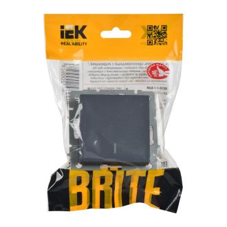 BRITE Выключатель 1-клавишный с индикацией 10А маренго