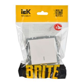 BRITE Выключатель 1-клавишный с индикацией 10А жемчуг