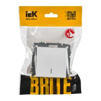 BRITE Выключатель 1-клавишный с индикацией 10А арктический белый