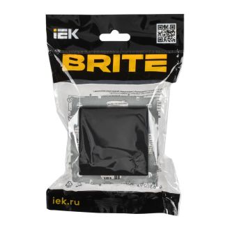 BRITE Выключатель 1-клавишный проходной 10А безвинтовое крепление черный