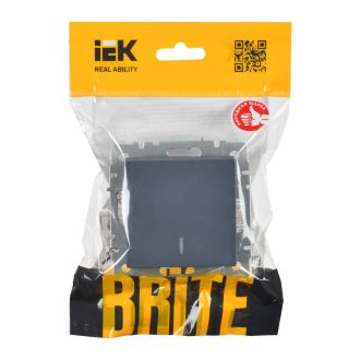 BRITE Выключатель 1-клавишный проходной с индикацией 10А маренго