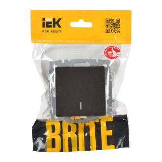 BRITE Выключатель 1-клавишный проходной с индикацией 10А темная бронза