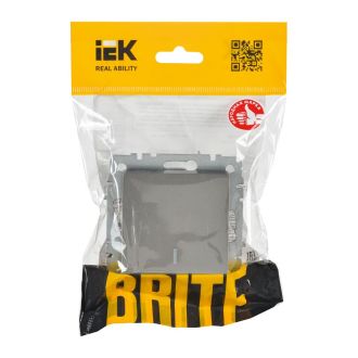 BRITE Выключатель 1-клавишный проходной с индикацией 10А сталь