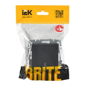 BRITE Выключатель 1-клавишный проходной с индикацией 10А графит