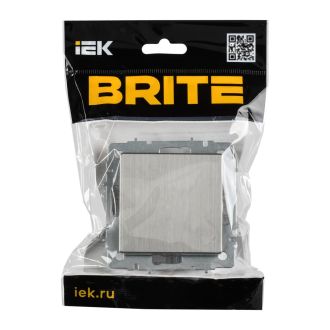 BRITE Выключатель 1-клавишный перекрестный 10А металл хром/никель