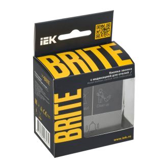 BRITE Кнопка звонка с индикацией для отелей 10А сталь