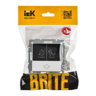 BRITE Кнопка звонка с индикацией для отелей 10А арктический белый