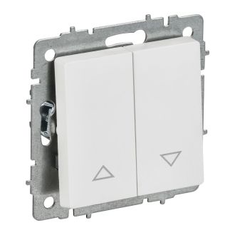 BRITE Выключатель жалюзи 10А арктический белый