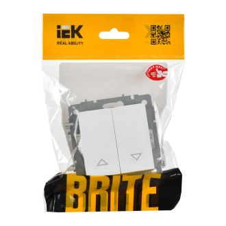 BRITE Выключатель жалюзи 10А арктический белый