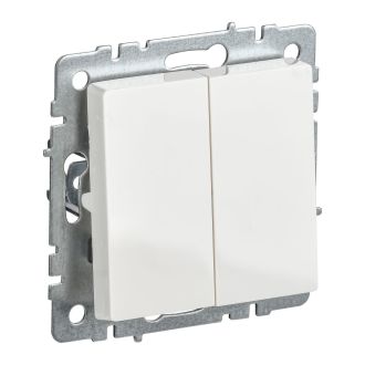 BRITE PRO Выключатель 2-клавишный 10А белый