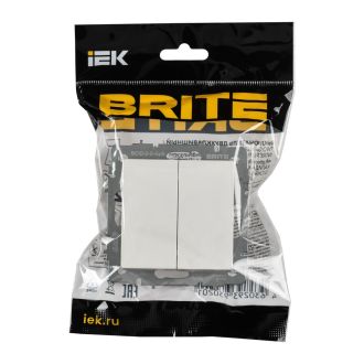 BRITE Выключатель 2-клавишный 10А РФ белый