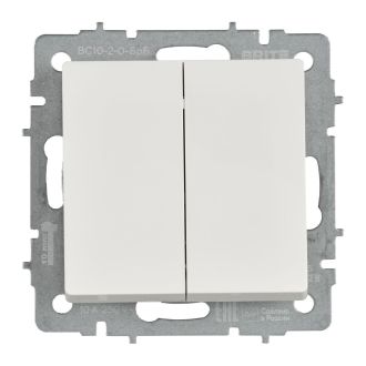 BRITE Выключатель 2-клавишный 10А РФ белый