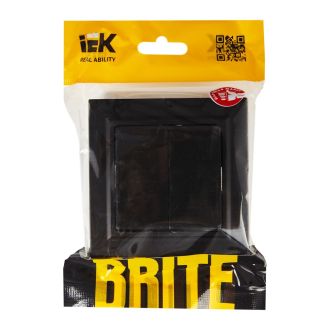 BRITE Выключатель 2-клавишный 10А в сборе черный