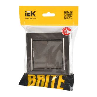 BRITE Выключатель 2-клавишный 10А в сборе темная бронза