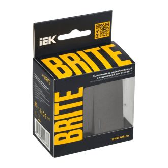 BRITE Выключатель 2-клавишный с индикацией для отелей 10А темная бронза