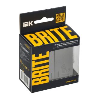 BRITE Выключатель 2-клавишный с индикацией для отелей 10А сталь