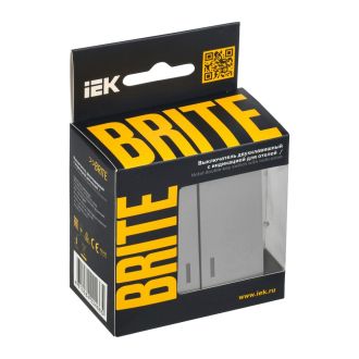 BRITE Выключатель 2-клавишный с индикацией для отелей 10А алюминий