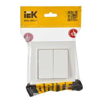 BRITE Выключатель 2-клавишный проходной 10А белый