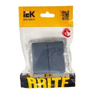 BRITE Выключатель 2-клавишный проходной 10А маренго