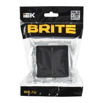 BRITE Выключатель 2-клавишный перекрестный 10А черный