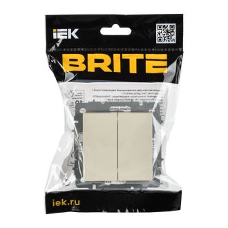 BRITE Выключатель 2-клавишный перекрестный 10А бежевый