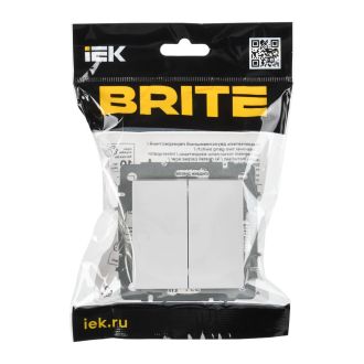 BRITE Выключатель 2-клавишный перекрестный 10А жемчуг