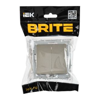 BRITE Выключатель 2-клавишный перекрестный 10А шампань