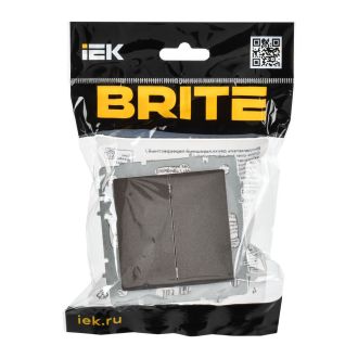 BRITE Выключатель 2-клавишный перекрестный 10А темная бронза