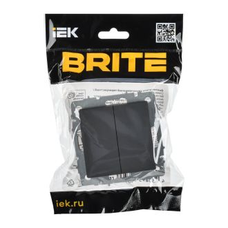BRITE Выключатель 2-клавишный перекрестный 10А графит