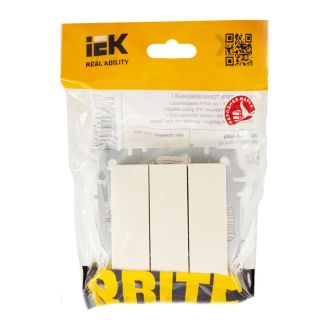 BRITE Выключатель 3-клавишный 10А бежевый