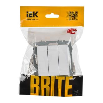 BRITE Выключатель 3-клавишный 10А арктический белый