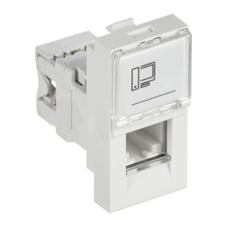 Розетка компьютерная RJ-45 UTP кат.5e (на 1 модуль) ПРАЙМЕР белая