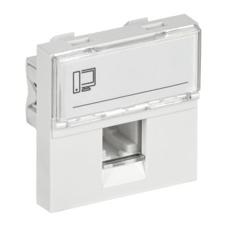 Розетка компьютерная RJ-45 UTP кат.5e (на 2 модуля) ПРАЙМЕР белая