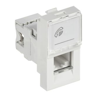 Розетка телефонная RJ-11 кат.3 (на 1 модуль) ПРАЙМЕР белая