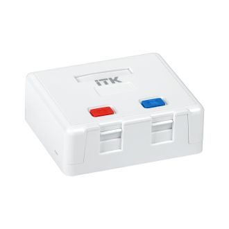 ITK Корпус настенной розетки для установки двух модулей Keystone Jack белый