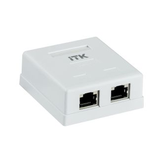 ITK Настенная информационная розетка RJ45 кат.6 FTP 2-порта