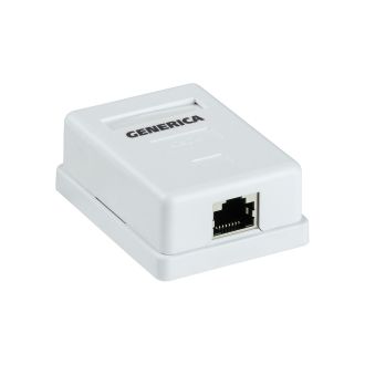 Розетка информационная настенная RJ45 кат.5E FTP 1 порт GENERICA