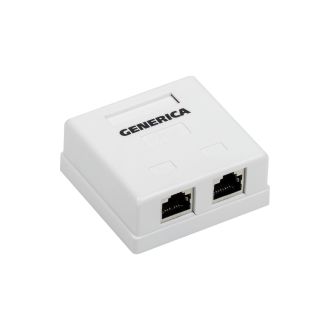 Розетка информационная настенная RJ45 кат.5E FTP 2 порта GENERICA